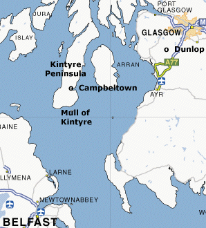 Location of Kintyre